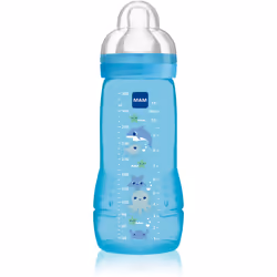 Hai un bambino attivo? Il biberon MAM Baby Bottle è quello giusto per lui. È facile da tenere con la manina. Il bambino si ab ...