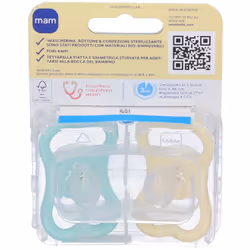 Mam Air Succhietto per Comfort Bambino 6+ Mesi Silicone Neutro 2 Pezzi
