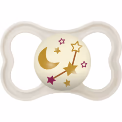 Il Mam Air Night Succhietto 16+ Mesi Silicone Femmina è progettato con fori di ventilazione extra-large per una maggiore circ ...