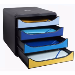 Exacompta 3104202D organizzatore per cassetto di scrivania Plastica Nero, Blu, Giallo - Vista aggiuntiva 4