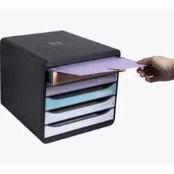 Exacompta 3094296D vassoio da scrivania Plastica Nero, Blu, Corallo, Verde, Mauve - Vista aggiuntiva 4