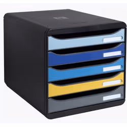 Exacompta Schubladenbox Bee Blue 5 fächer mehrfarbig für A4+ offene organizzatore per cassetto di scrivania Plastica Colori assortiti - Vista aggiuntiva 6