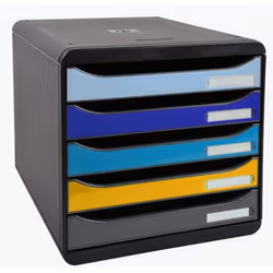 Exacompta Schubladenbox Bee Blue 5 fächer mehrfarbig für A4+ offene organizzatore per cassetto di scrivania Plastica Colori assortiti - Vista aggiuntiva 7