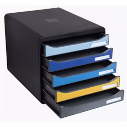 Exacompta Schubladenbox Bee Blue 5 fächer mehrfarbig für A4+ offene organizzatore per cassetto di scrivania Plastica Colori assortiti - Vista aggiuntiva 8
