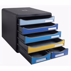 Exacompta 3124202D organizzatore per cassetto di scrivania Plastica Nero, Blu, Giallo - Vista aggiuntiva 4