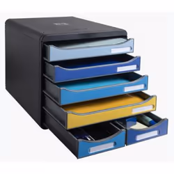 Exacompta 3124202D organizzatore per cassetto di scrivania Plastica Nero, Blu, Giallo - Vista aggiuntiva 5