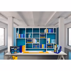 Exacompta 3137202D organizzatore per cassetto di scrivania Plastica Nero, Blu, Giallo - Vista aggiuntiva 4