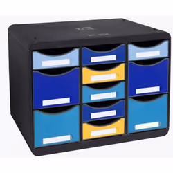 Exacompta 3137202D organizzatore per cassetto di scrivania Plastica Nero, Blu, Giallo - Vista aggiuntiva 5