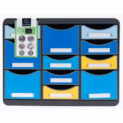 Exacompta 3137202D organizzatore per cassetto di scrivania Plastica Nero, Blu, Giallo - Vista aggiuntiva 7