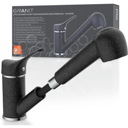 Eisl - NI183SMCR-LP - Rubinetto da cucina a bassa pressione Granit con doccetta girevole a 360°, ideale per doppio lavello, rubinetto cucina,
