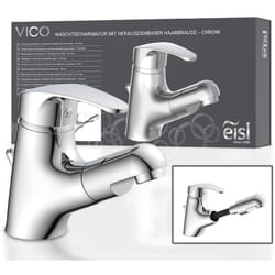 Eisl - Vico NI075TCO, rubinetto da bagno con doccetta estraibile, miscelatore per lavabo con doccetta, miscelatore da bagno, cromo