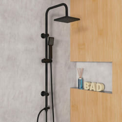 EISL EASY ENERGY DX12004BL-A, colonna doccia nero, sistema doccia senza rubinetto, con grande doccia a pioggia (170 x 170 mm) e doccetta senza
