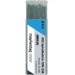 Alpen 0060100245100 HSS Punta a spirale 2.45 mm Lunghezza totale 57 mm DIN 338 10 pz.