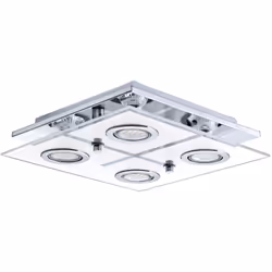 EGLO 30931, 4 lampadina(e), GU10, 3000 K, Cromo, Trasparente, Bianco