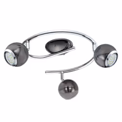 EGLO 31007, Faretto d'illuminazione da superficie, GU10, 3 lampadina(e), LED, 3000 K, Nero, Argento