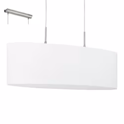 EGLO PASTERI, Superficie, Bianco, Tessuto, Nichel, Acciaio, Camera da letto, Sala da pranzo, Cucina, Soggiorno, IP20, II