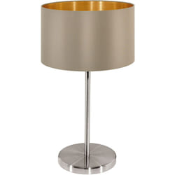 EGLO Maserlo lampada da tavolo E27 Oro, Nichel, Grigio talpa