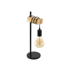 EGLO Townshend lampada da tavolo E27 Nero, Legno