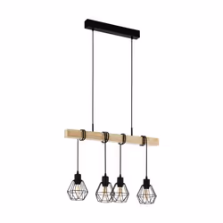 EGLO Townshend 5, 4 lampadina(e), E27, Nero, Marrone