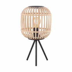 EGLO Bordesley, Nero, Legno, Acciaio, Legno, E27, 1 lampadina(e), 220-240 V, 50 - 60 Hz