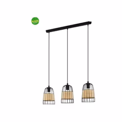 Lampada sospesa Anwick prodotta dal brand Eglo. La lampada a sospensione ANWICK è realizzata in metallo con tre paralumi in r ...