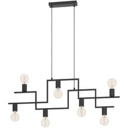 Eglo - Lampadario a Sospensione Vintage Fembard Acciaio Nero 7 Luci E27