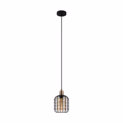 EGLO CHISLE pendant light, Supporto flessibile, Nero, Bronzo, Ambra, Acciaio, Vetro, Retro