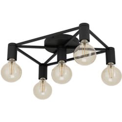 Eglo - Plafoniera Vintage Speke Acciaio Nero 5 Luci E27
