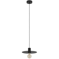 Eglo - Lampadario a Sospensione Vintage Ikeston Acciaio Nero 1 Luce E27
