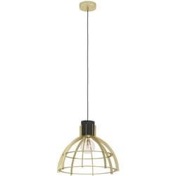 Lampadario a Sospensione Vintage Stillington Acciaio Nero Oro 1 Luce E27