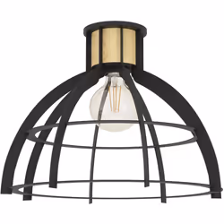 Collezione STILLINGTON ILLUMINA CON RAFFINATEZZA La plafoniera STILLINGTON Vintage - Decò ha una struttura in Acciaio Nero..  ...