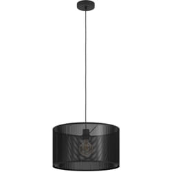 Eglo - Lampadario a Sospensione Vintage Manby Acciaio Nero 1 Luce E27