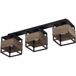 Collezione EVESHAM ILLUMINA CON RAFFINATEZZA La plafoniera EVESHAM Vintage - Decò ha una struttura in Acciaio Nero.. 3 luci E ...
