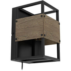 Applique Vintage Evesham Acciaio Nero 1 Luce E27