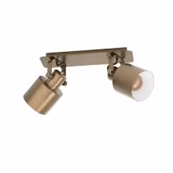 EGLO Southery, Faretto d'illuminazione da superficie, E27, 2 lampadina(e), 80 W, 220 - 240 V, Crema, Oro, Bianco