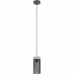 EGLO Kilnsdale, Supporto flessibile, Nero, Marrone, Nero, Marrone, Acciaio, Legno, Cilindro, Nero