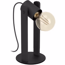 EGLO 43849, Nero, Acciaio, Legno, Camera da letto, Sala da pranzo, Soggiorno, Nero, IP20, II