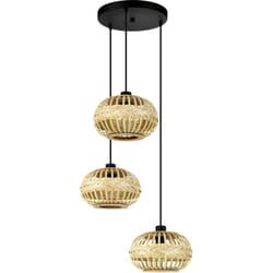 Eglo - Lampadario a Sospensione Vintage Amsfield 1 Acciaio Nero 3 Luci E27