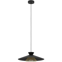 Eglo - Lampadario a Sospensione Vintage Grizedale Acciaio Nero Ottone 1 Luce E27