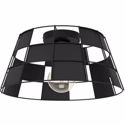 Collezione PONTEFRACT LO STILE SENZA TEMPO La plafoniera PONTEFRACT Vintage - Decò ha una struttura in Acciaio Nero.. 1 luce  ...