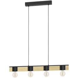 Eglo - Lampadario a Sospensione Vintage Bailrigg Acciaio Nero 4 Luci E27