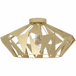 Collezione CARLTON LO STILE SENZA TEMPO La plafoniera CARLTON Vintage - Decò ha una struttura in Acciaio Oro.. 1 luce E27 (no ...