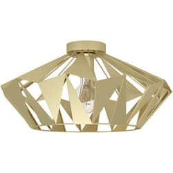 Plafoniera Vintage Carlton Acciaio Oro 1 Luce E27