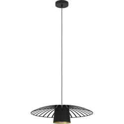 Eglo - Lampadario a Sospensione Vintage Felixkirk Acciaio Nero Oro 1 Luce E27