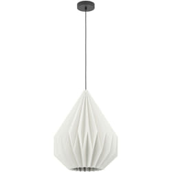 Eglo - Lampadario a Sospensione Vintage Minting Acciaio Nero Bianco 1 Luce E27