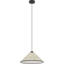 Eglo - Lampadario a Sospensione Vintage Oxpark Acciaio Nero Bianco 1 Luce E27