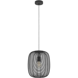Eglo - Lampadario a Sospensione Vintage Rinroe Acciaio Nero 1 Luce E27