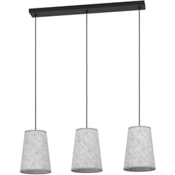 Eglo - Lampadario a Sospensione Vintage Alsager Acciaio Nero Grigio 3 Luci E27