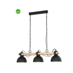 Eglo - Lampadario Lubenham a Sospensione 3xE27 Nero
