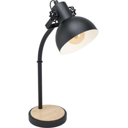 Eglo - Lubenham Lampada da tavolo Nero/Marrone E27 28W